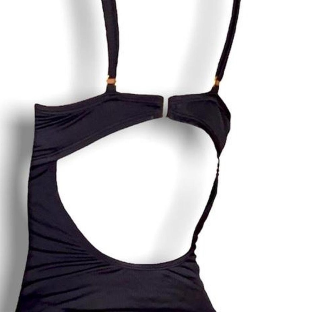 One piece solid black swimwear - Picture 4 of 5